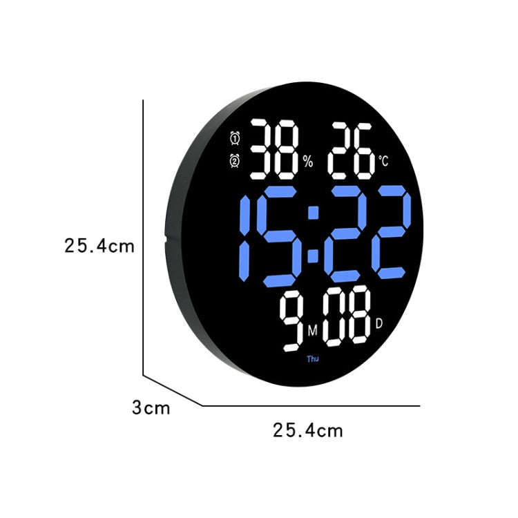 10-Inch Led Digital Wall Clock 2-Color Large Screen Electronic Clock With Temperature Display(Green)