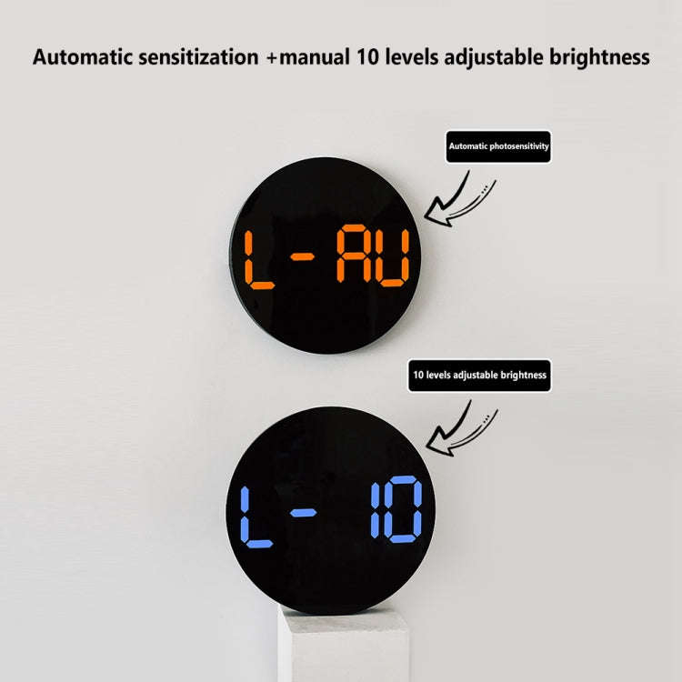 10-Inch Led Digital Wall Clock 2-Color Large Screen Electronic Clock With Temperature Display(Ora...