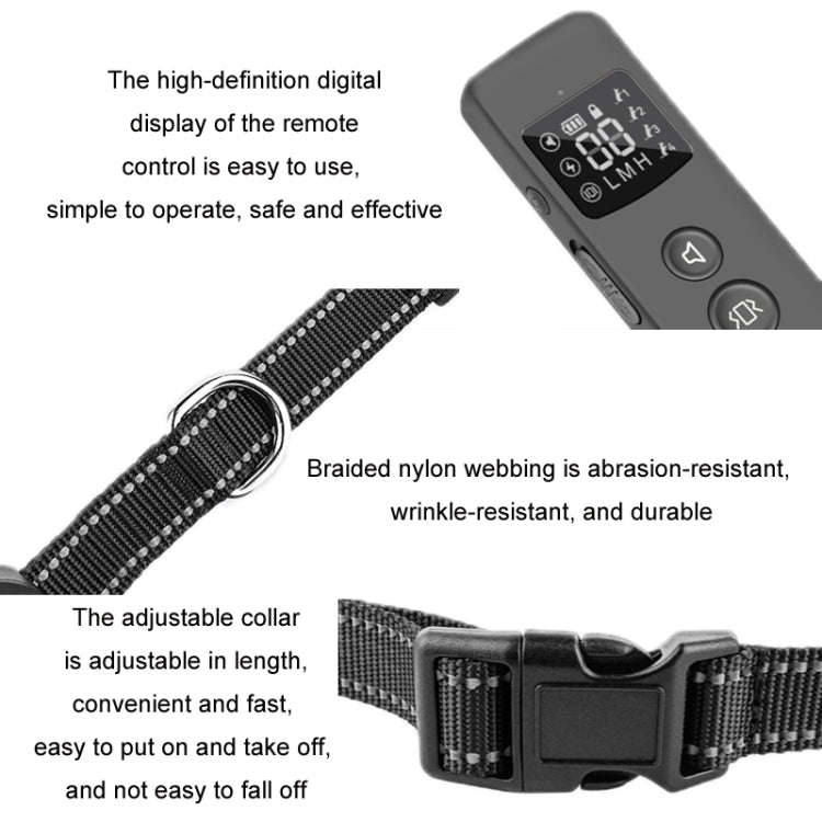 Smart Waterproof Electric Shock Dog Trainer Rechargeable Remote Bark Stopper(Black)