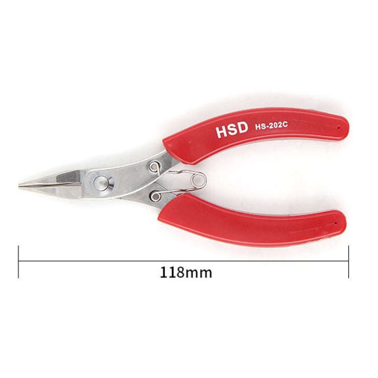 HSD HS-202C Round Head Short Stainless Steel Toothless Pointed Nose Plier Pointed Nose Plier