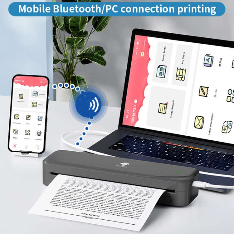 Phomemo M833  300dpi Wireless Bluetooth Thermal Printer Support Multi-Size Thermal Paper(White)