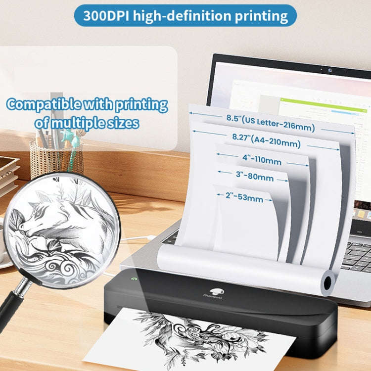 Phomemo M833  300dpi Wireless Bluetooth Thermal Printer Support Multi-Size Thermal Paper(White)
