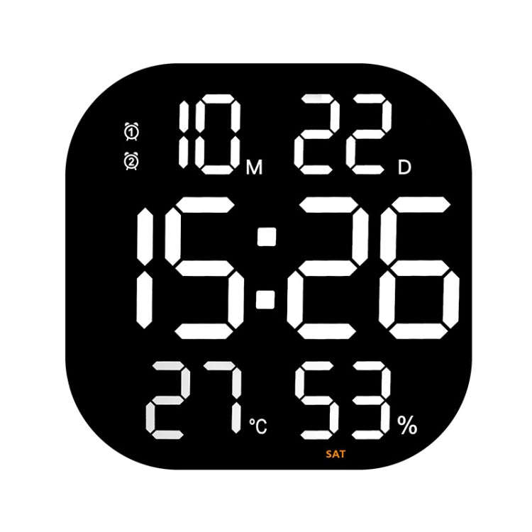 13-Inch LED Acrylic Electronic Clock Large-Screen Square Wall Clock With Timing Temperature Humid...