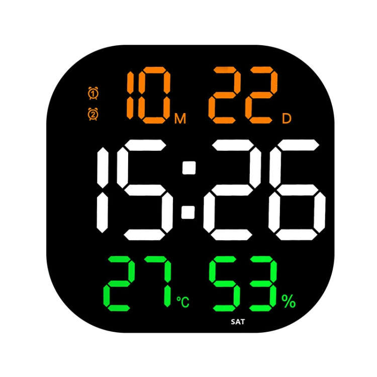 13-Inch LED Acrylic Electronic Clock Large-Screen Square Wall Clock With Timing Temperature Humid...