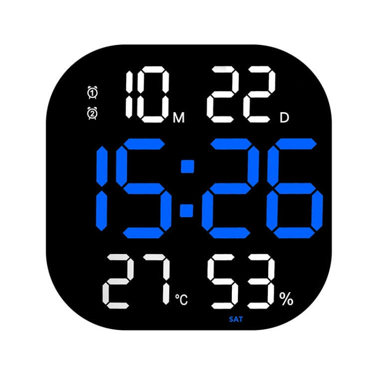 13-Inch LED Acrylic Electronic Clock Large-Screen Square Wall Clock With Timing Temperature Humid...
