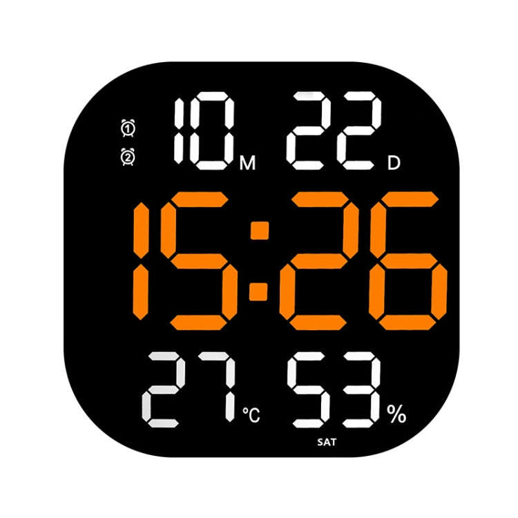 13-Inch LED Acrylic Electronic Clock Large-Screen Square Wall Clock With Timing Temperature Humid...