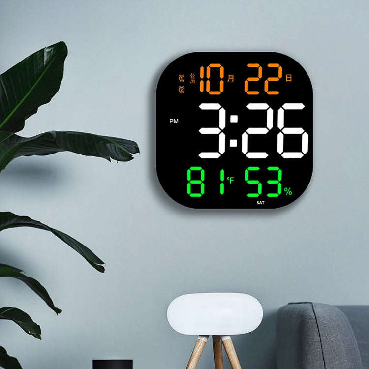 13-Inch LED Acrylic Electronic Clock Large-Screen Square Wall Clock With Timing Temperature Humid...