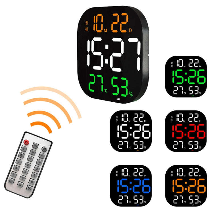 13-Inch LED Acrylic Electronic Clock Large-Screen Square Wall Clock With Timing Temperature Humid...