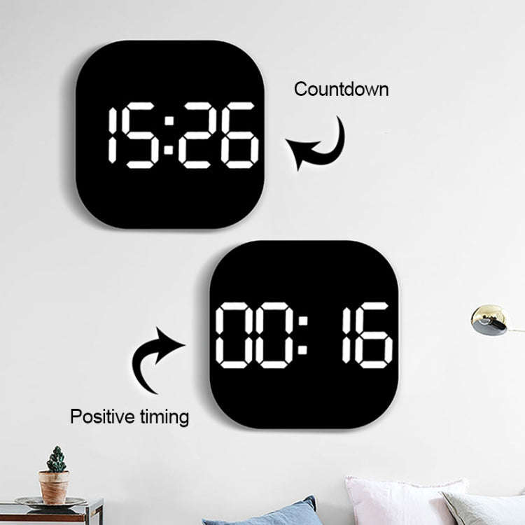 13-Inch LED Acrylic Electronic Clock Large-Screen Square Wall Clock With Timing Temperature Humid...