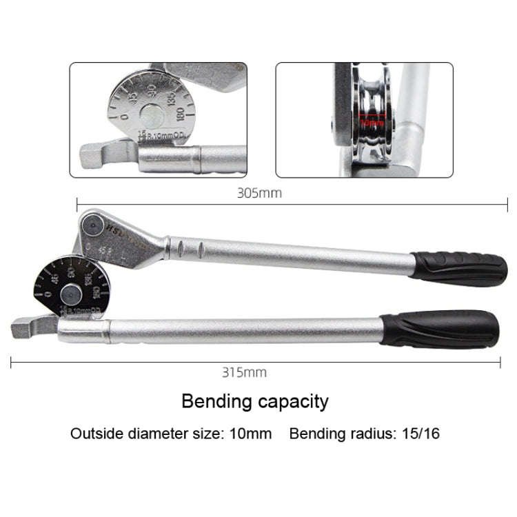 HSD TB-3210 10mm Diameter Manual Stainless Steel Pipe Iron Tube Bender Air Conditioner Copper Pip...