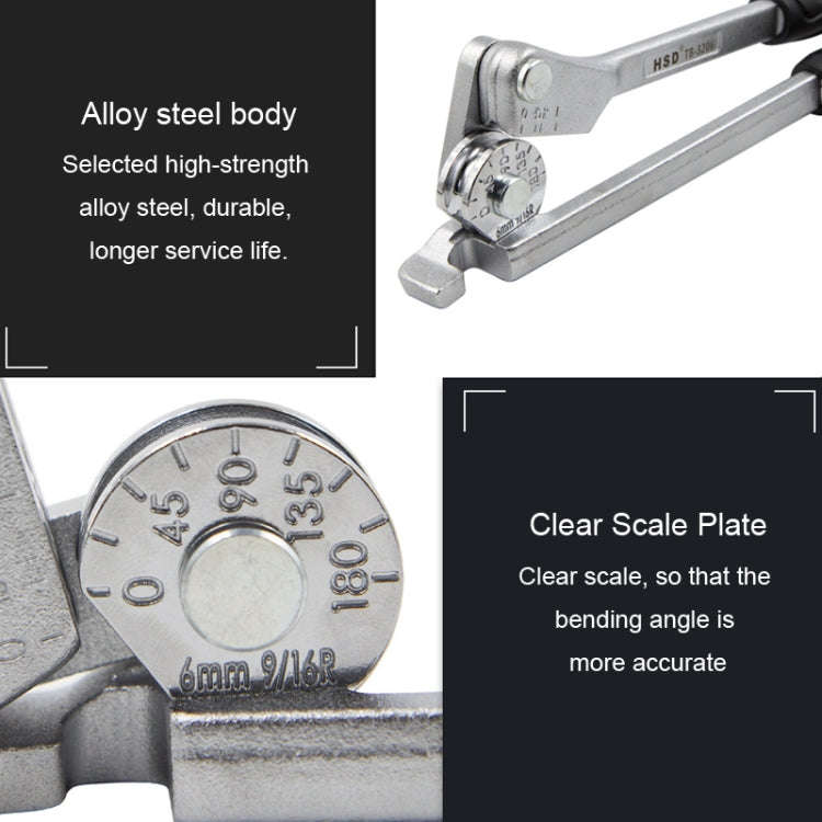 HSD TB-3206 6mm Diameter Manual Stainless Steel Pipe Iron Tube Bender Air Conditioner Copper Pipe...