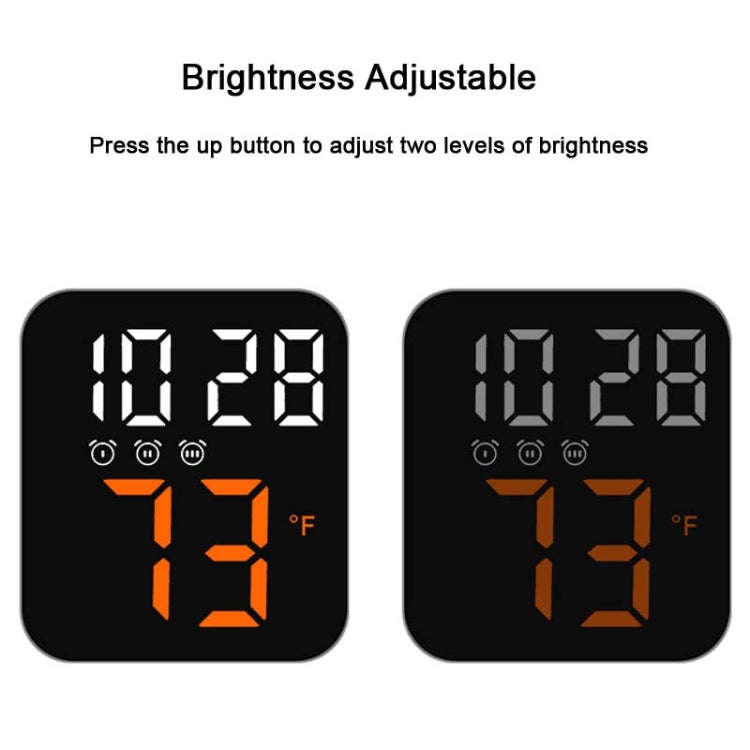 Simple Temperature Display Clock Three Alarm Clock Porch Wall Clock(Ice Blue)