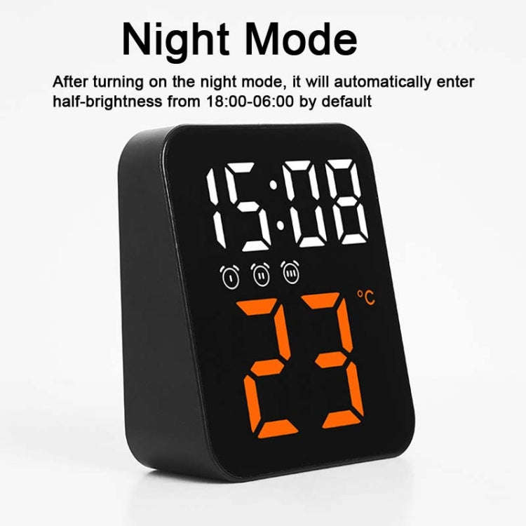 Simple Temperature Display Clock Three Alarm Clock Porch Wall Clock(Ice Blue)