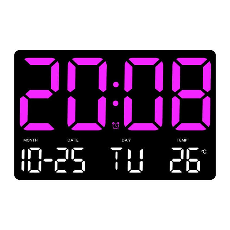 Large Display Led Digital Clock 5 Modes Brightness Adjustable Temperature Mute Electronic Clock(W...