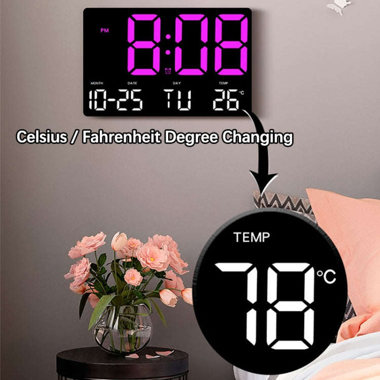 Large Display Led Digital Clock 5 Modes Brightness Adjustable Temperature Mute Electronic Clock(O...