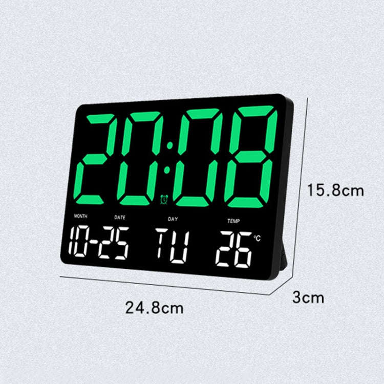 Large Display Led Digital Clock 5 Modes Brightness Adjustable Temperature Mute Electronic Clock(G...