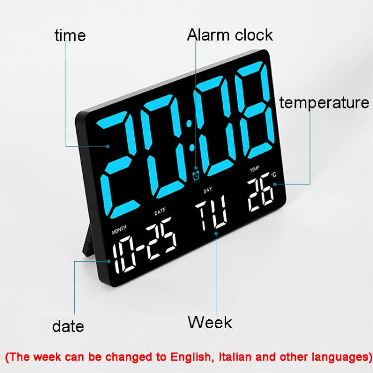 Large Display Led Digital Clock 5 Modes Brightness Adjustable Temperature Mute Electronic Clock(R...