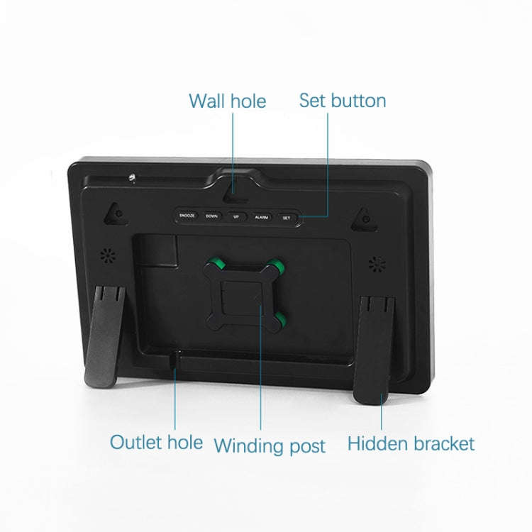 Large Display Led Digital Clock 5 Modes Brightness Adjustable Temperature Mute Electronic Clock(O...