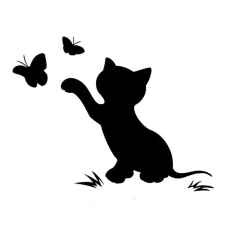 10pcs Disc Cat Reflective Scratch Body Sticker(Black)
