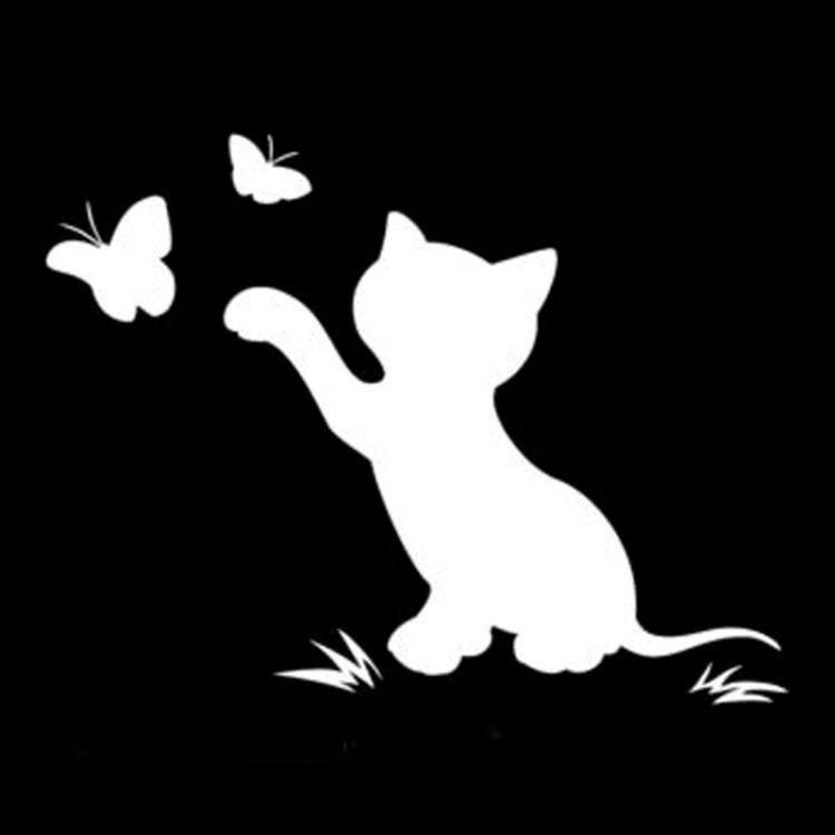 10pcs Disc Cat Reflective Scratch Body Sticker(Whit)