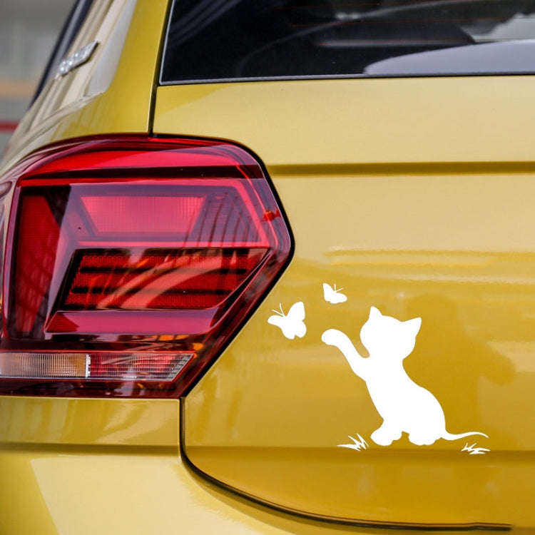 10pcs Disc Cat Reflective Scratch Body Sticker(Whit)