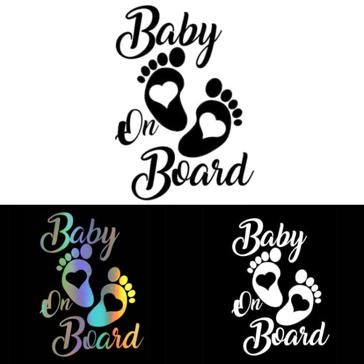 10pcs Baby On Board Warning Car Sticker Reflective Scratch Body Sticker(Black)