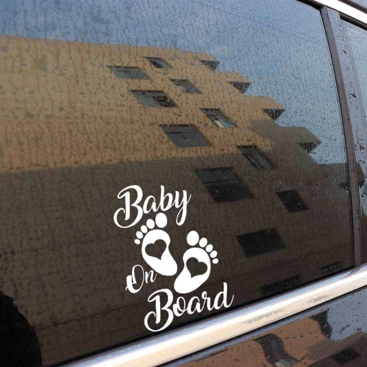 10pcs Baby On Board Warning Car Sticker Reflective Scratch Body Sticker(Black)