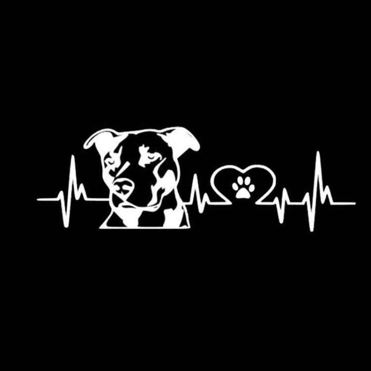 10pcs Pitbull Love Car Sticker Car Rear Modification Plate Label(White)