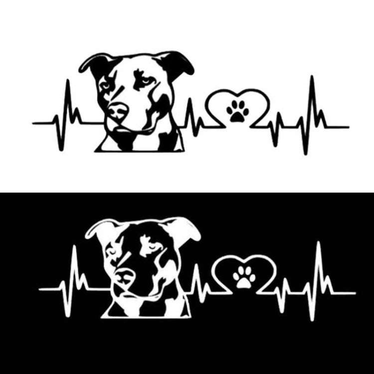 10pcs Pitbull Love Car Sticker Car Rear Modification Plate Label(Black)