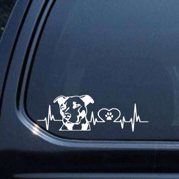 10pcs Pitbull Love Car Sticker Car Rear Modification Plate Label(Black)