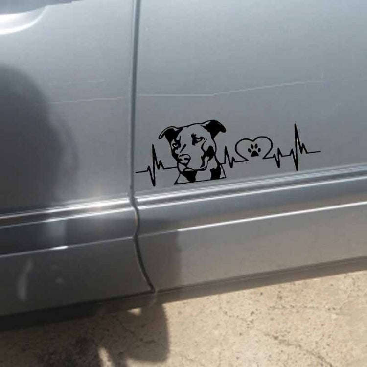 10pcs Pitbull Love Car Sticker Car Rear Modification Plate Label(Black)