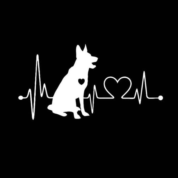 10pcs German Shepherd Cartoon Animal Car Sticker(White)