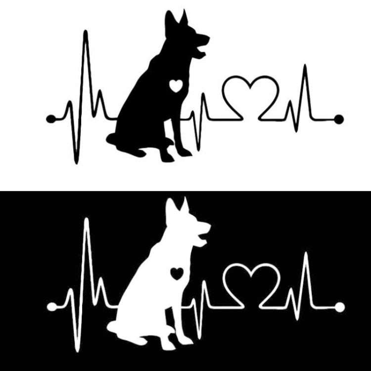10pcs German Shepherd Cartoon Animal Car Sticker(White)