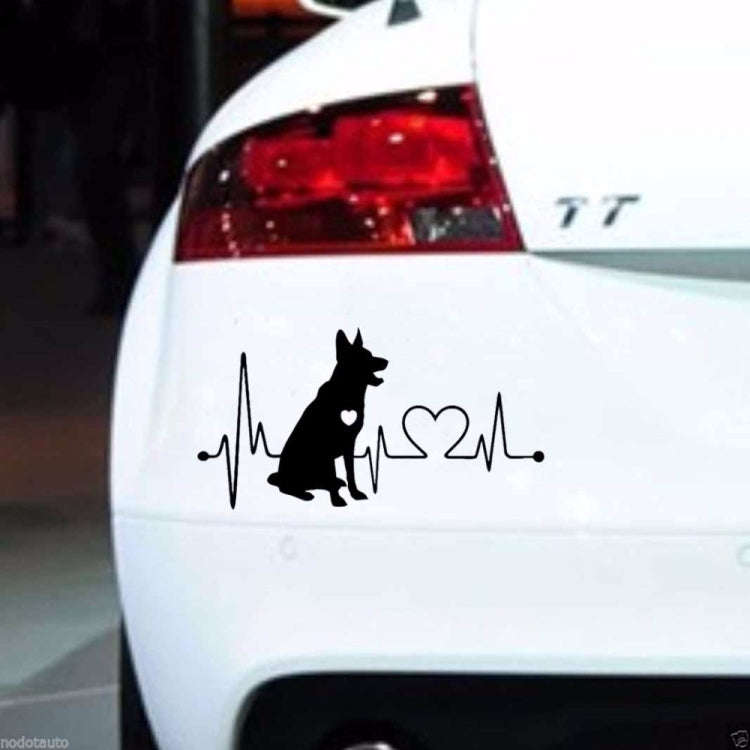 10pcs German Shepherd Cartoon Animal Car Sticker(Black)