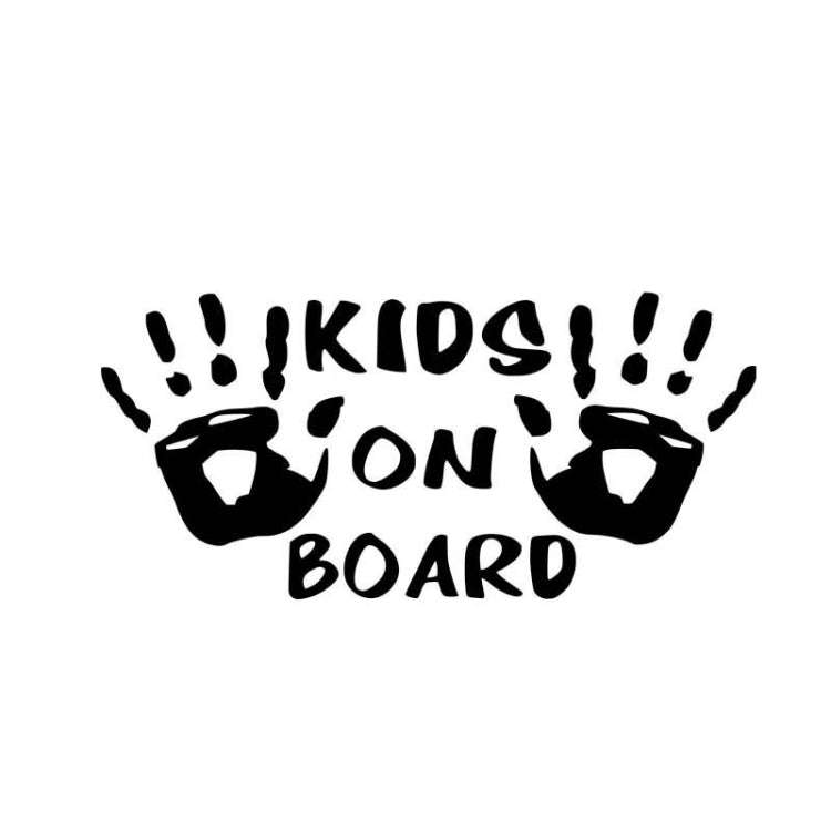 10pcs Kids On Board Warning Car Stickers Reflective Scratch Body Stickers(Black)