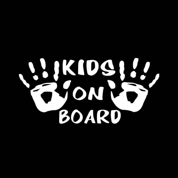 10pcs Kids On Board Warning Car Stickers Reflective Scratch Body Stickers(White)
