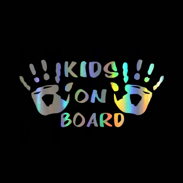10pcs Kids On Board Warning Car Stickers Reflective Scratch Body Stickers(Laser)