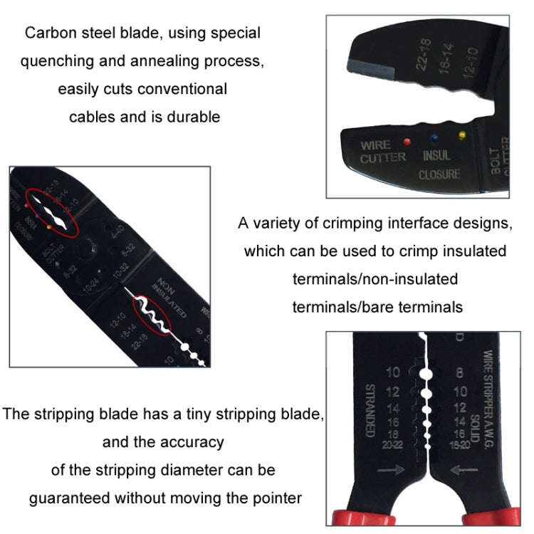 Multifunctional Cable Stripping Manual Crimping Pliers(HS-313)