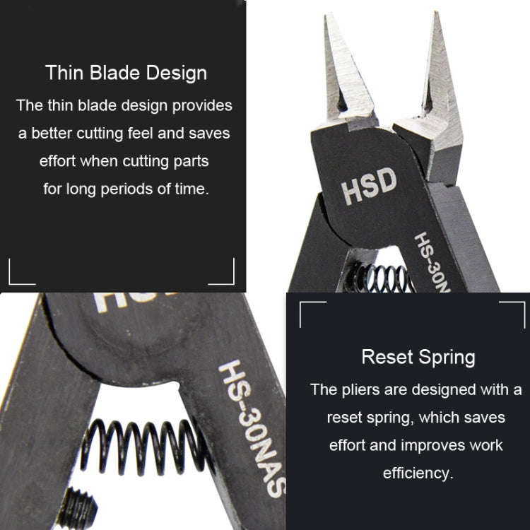 HSD HS-30NAS Plastic Model Thin Blade Waterjet Cutting Plier Diagonal Plier Handmade Plier