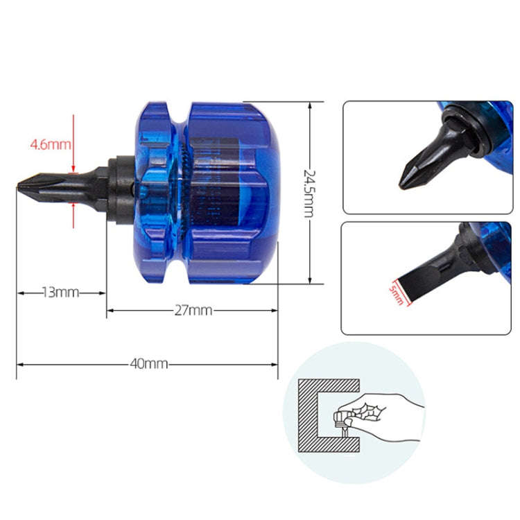 HSD HS-105 Portable Short Handle Phillips And Straight 2 In 1 Screwdriver With Magnetism