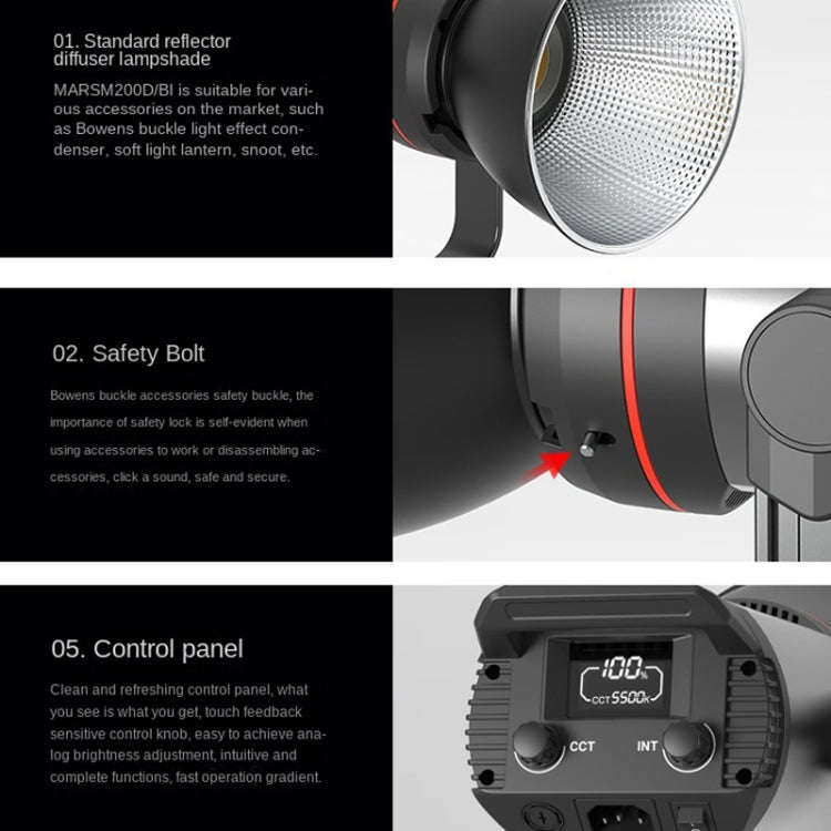 TRIOPO M200Bi Dual Color Temperature Live Broadcast Light Lamp Indoor Photography Lamp(US Plug)