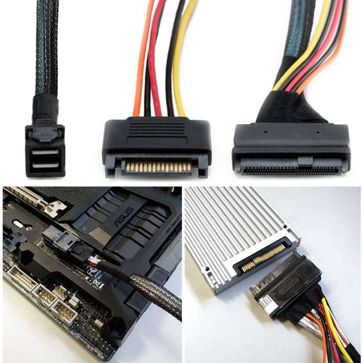Mini SAS 36P HD8643 To MINI SAS 8639+ 15P Power Hard Drive Data Cable 0.5m