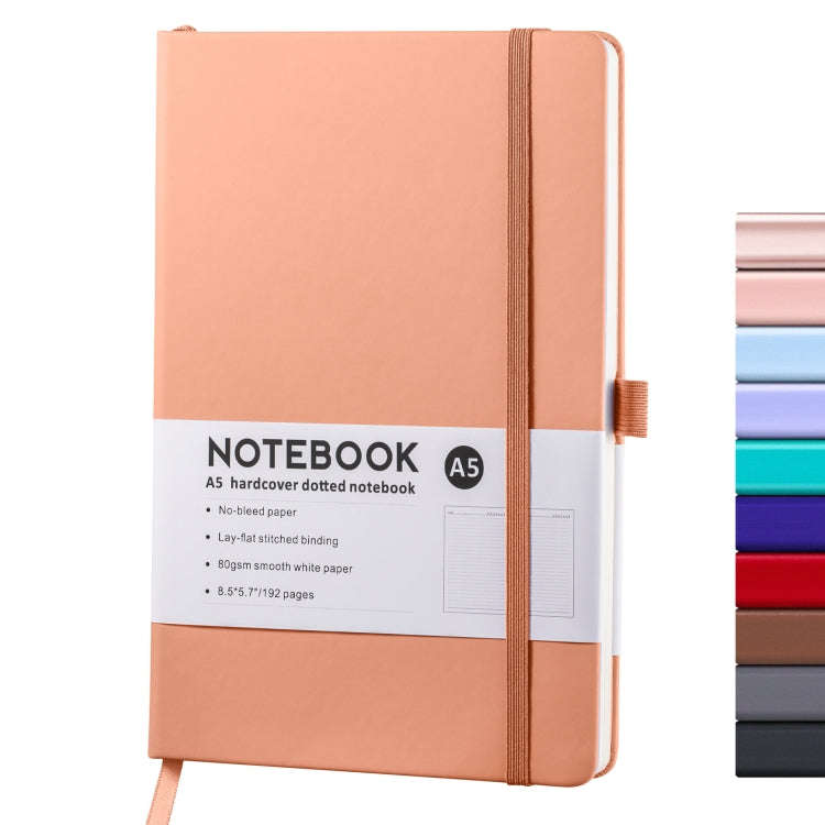 A5 PU Leather Notebook Business Notepad 96 Sheets Inner Pages(Pink)