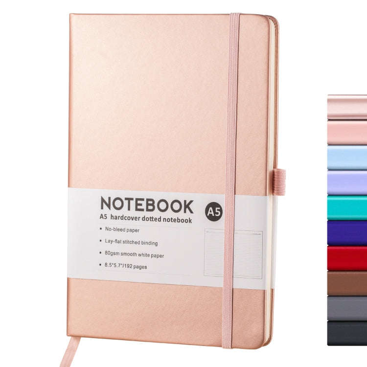A5 PU Leather Notebook Business Notepad 96 Sheets Inner Pages(Rose Gold)