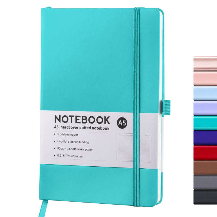 A5 PU Leather Notebook Business Notepad 96 Sheets Inner Pages(Lake Green)
