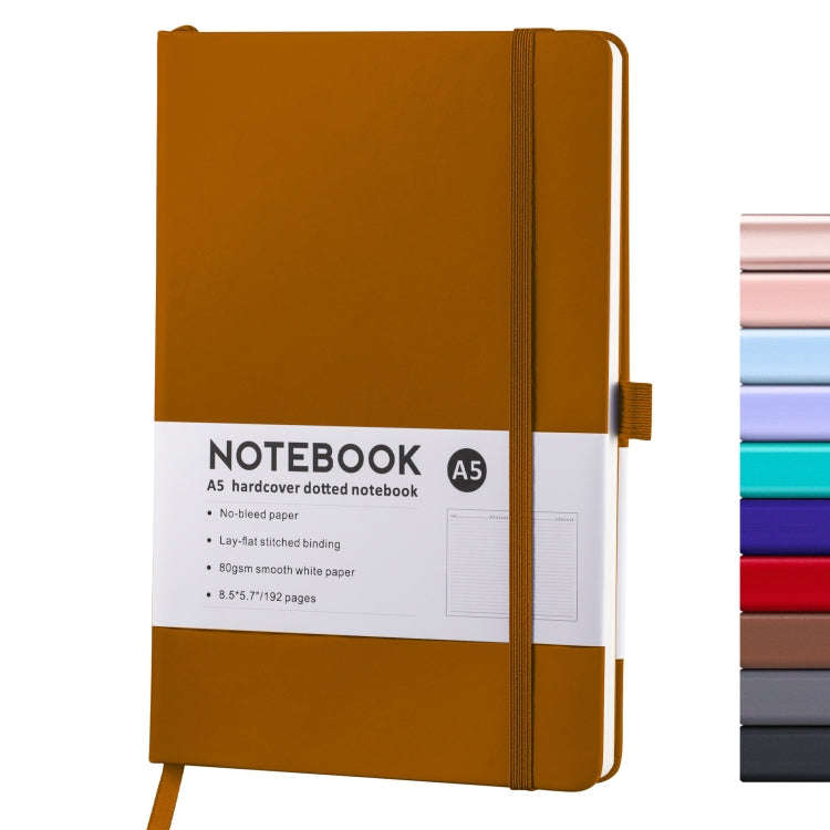 A5 PU Leather Notebook Business Notepad 96 Sheets Inner Pages(Caramel Color)