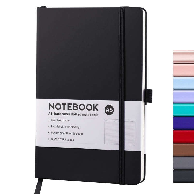 A5 PU Leather Notebook Business Notepad 96 Sheets Inner Pages(Ink Black)