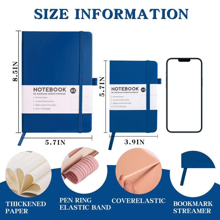 A5 PU Leather Notebook Business Notepad 96 Sheets Inner Pages(Light Purple)