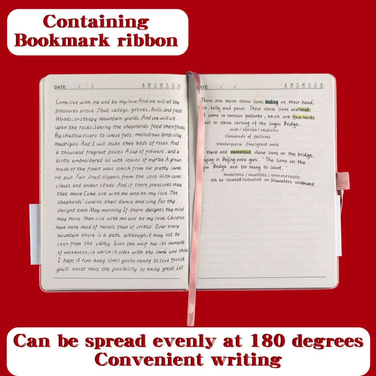 A5 PU Leather Notebook Business Notepad 96 Sheets Inner Pages(Ink Black)
