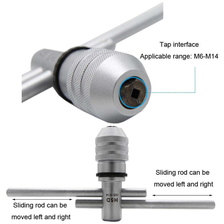 HSD HS-614 Forward And Backward Adjustable Ratchet Tapping Spanner Quick Reamer Tapping Wrench